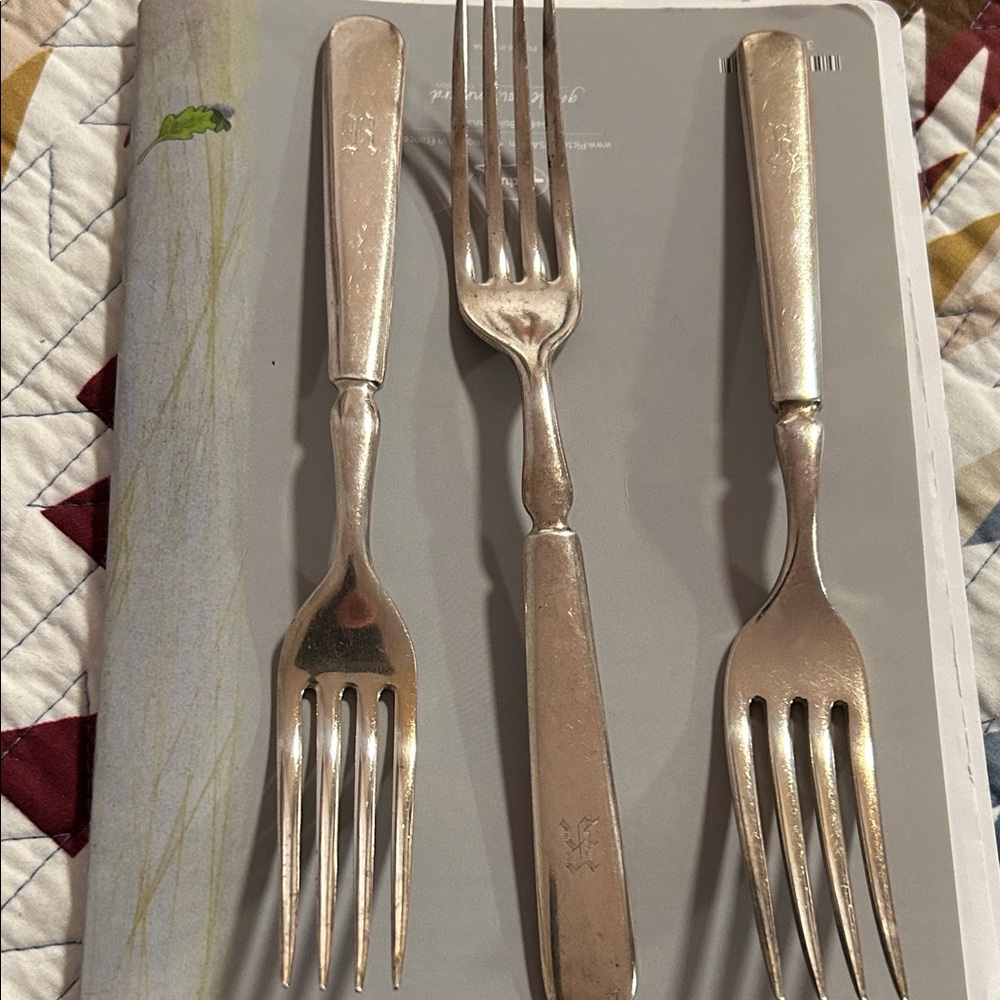 Three Vintage Dinner Forks